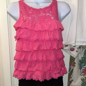 y2k Abercrombie & Fitch Vibrant Pink Ruffled Blouse